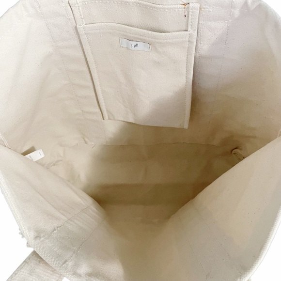 J. Jill 100% Cotton Canvas Tote Bag Sturdy Market Beach Vacation Overnight Bag - Picture 4 of 9